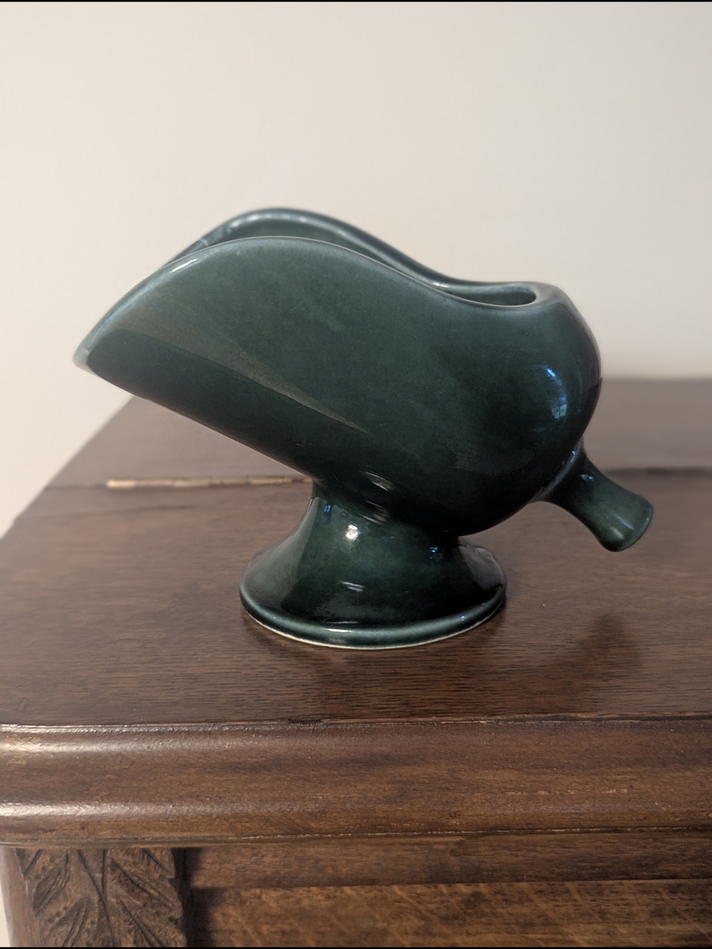 Hull Pottery Forest Green Sugar Scoop / Coal Scuttle Planter (F476)